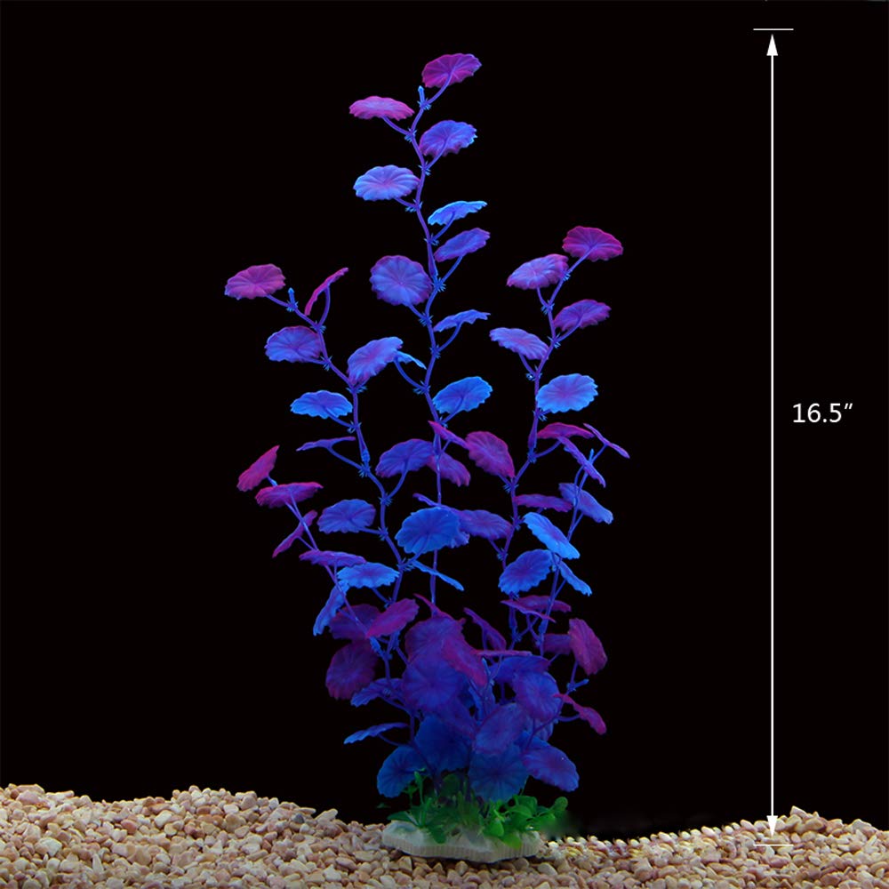 ALEGI décor d'aquarium violet, 12 pouces, sans entretien et sans risque pour les poissons.