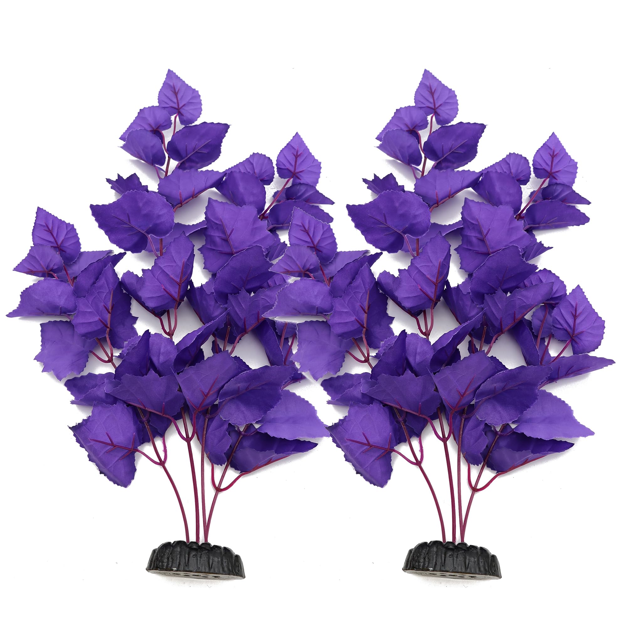 Plantes en soie Alegi pour aquarium violet, 16 pouces, décor durable et sûr.