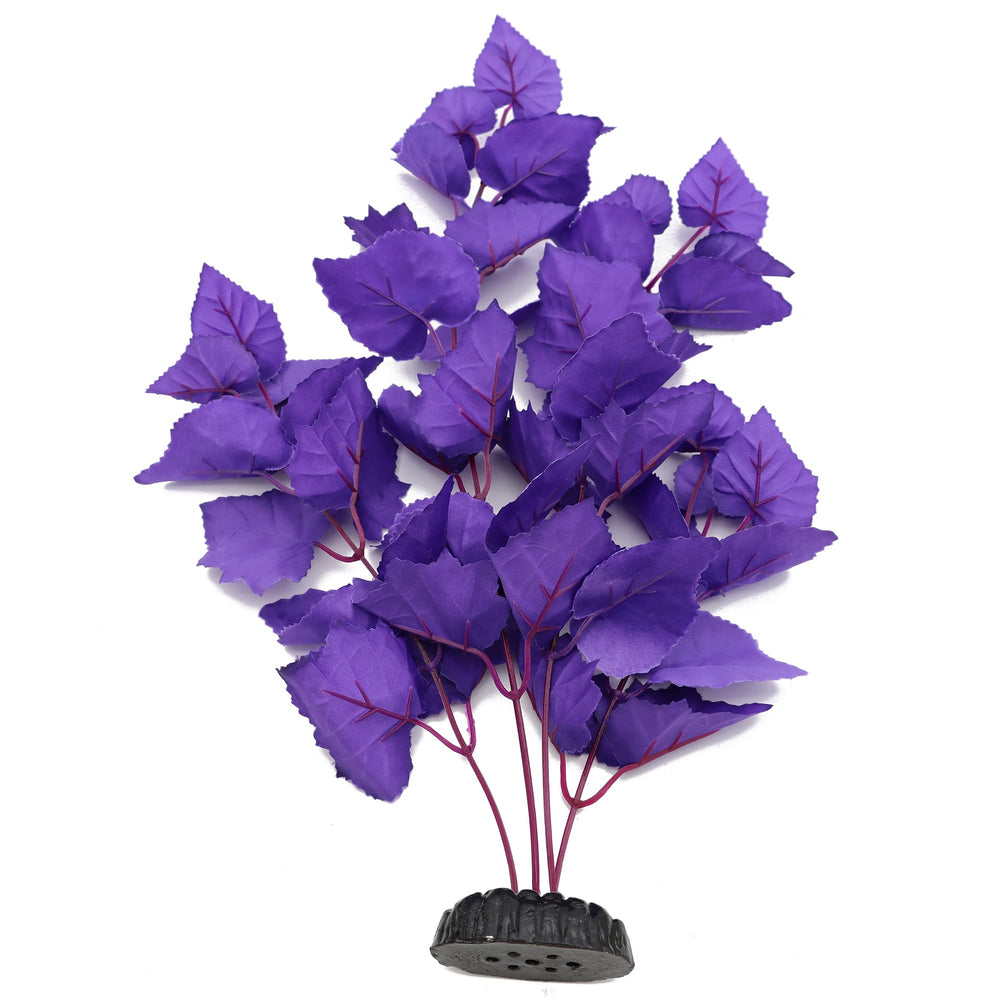 Rendu riche et vivant grâce aux plantes Alegi en soie pour aquarium violet.