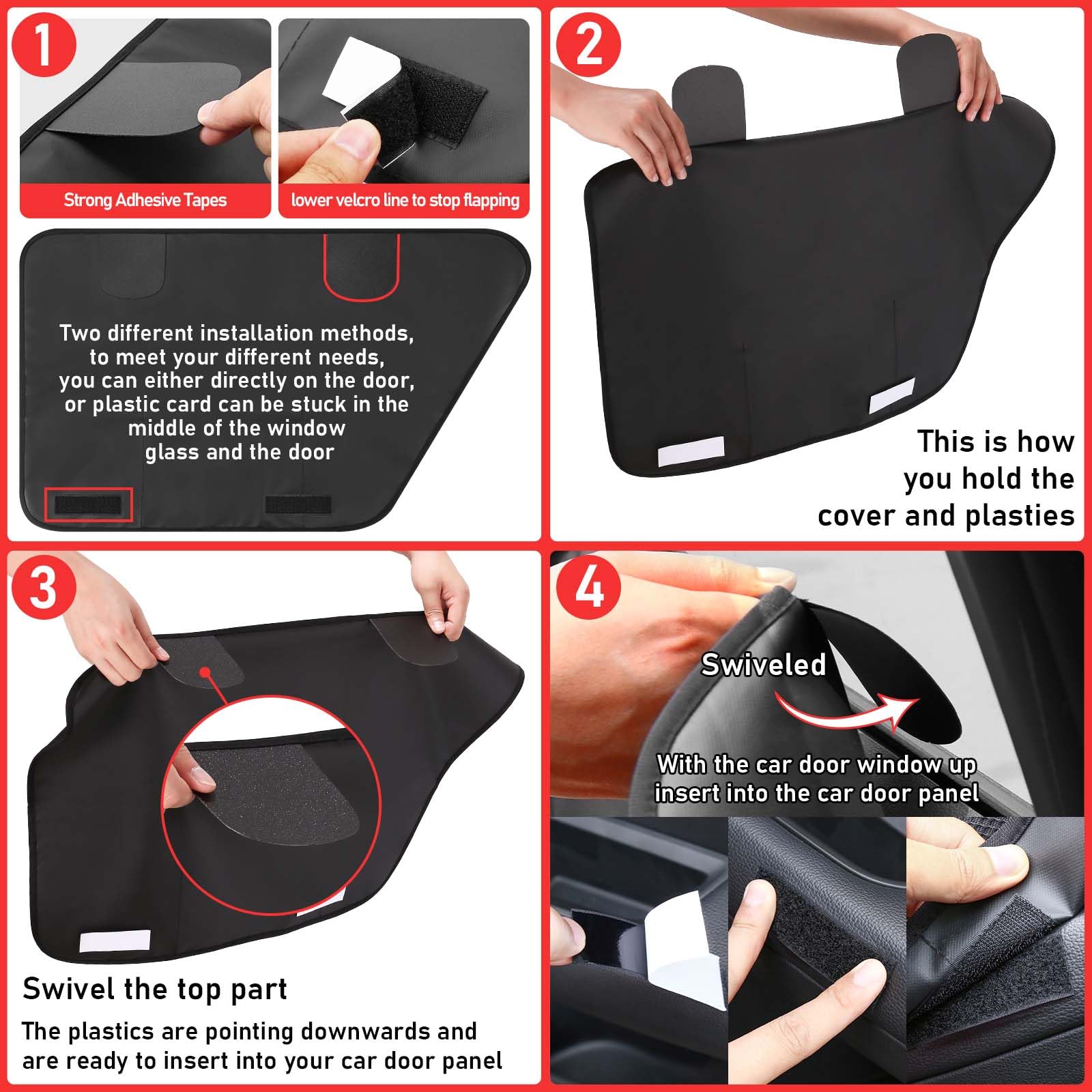 ALEIFLE inserts-ABS: installation sans rayures sur les vitres grâce à l’insertion ABS.
