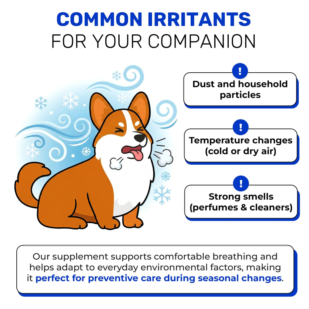 Confort potentiel Alfa Love Pets, soutien respiratoire en périodes irritantes.