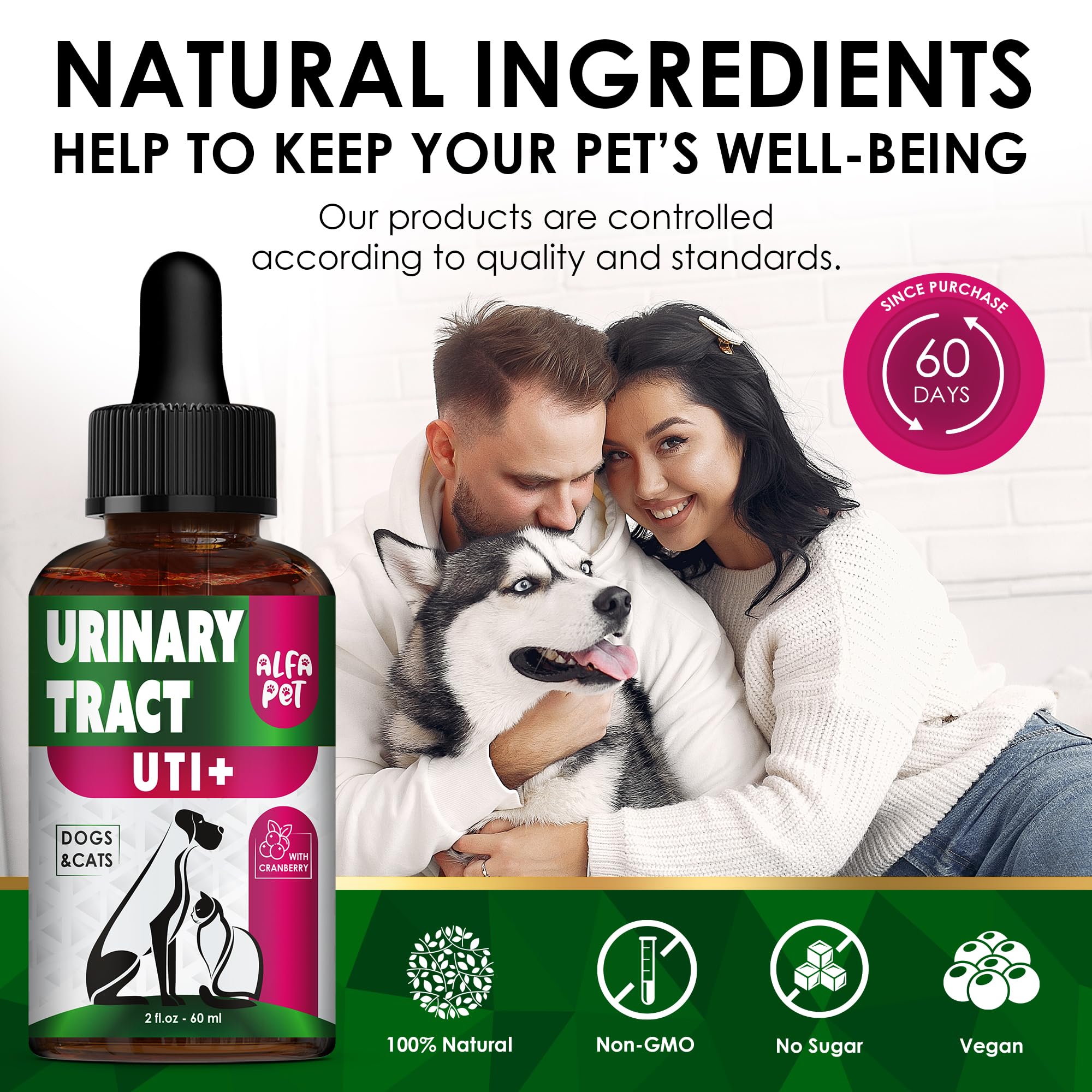Exemple d’ingrédient canneberge Alfa Pet – extrait naturel présent dans le produit.