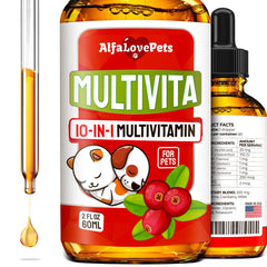 Alfa Love Pets – bouteille vitamine liquide pour chiens et chats, soutien quotidien du bien-être.