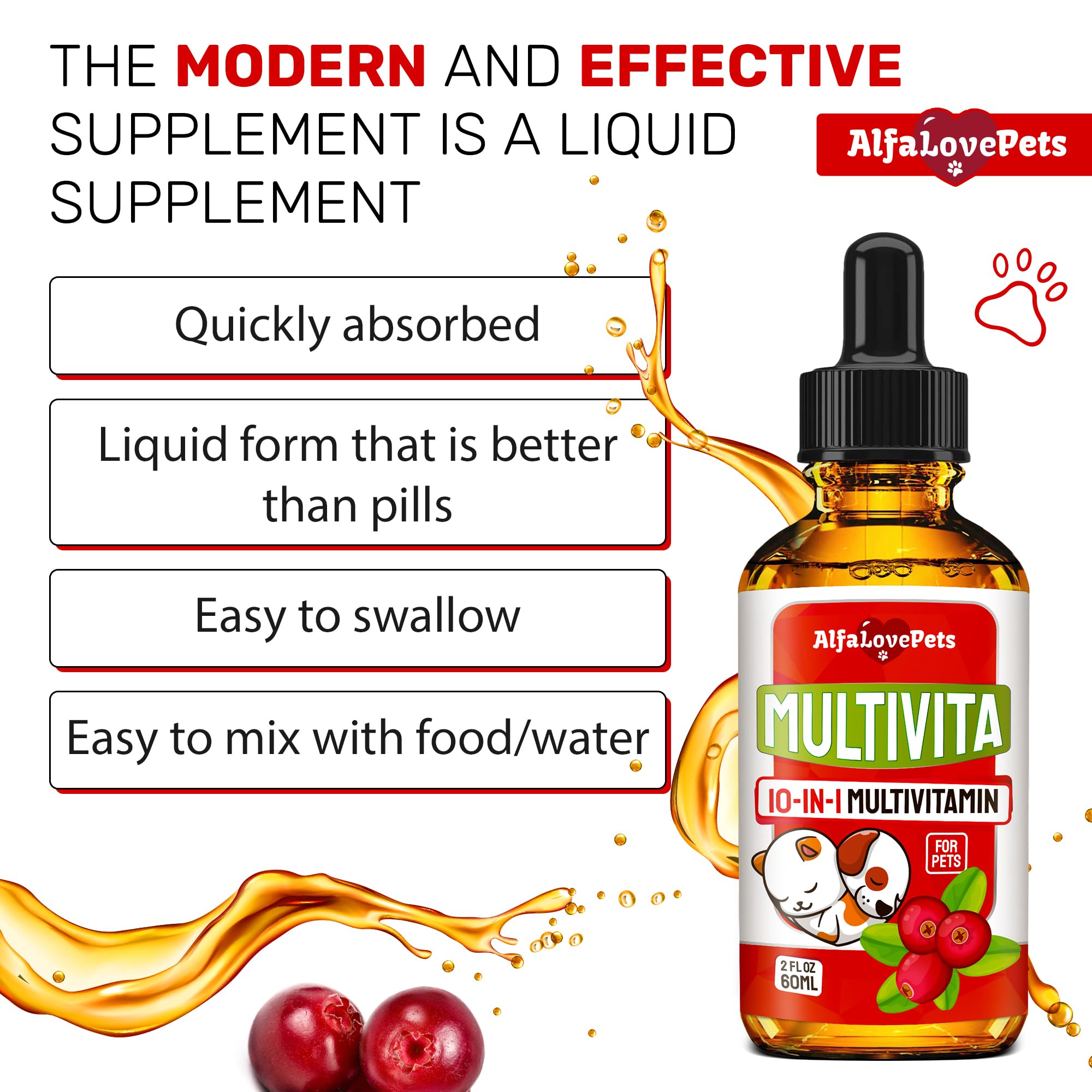 Soutien des articulations et hanches avec le multivitamine Alfa Love Pets.