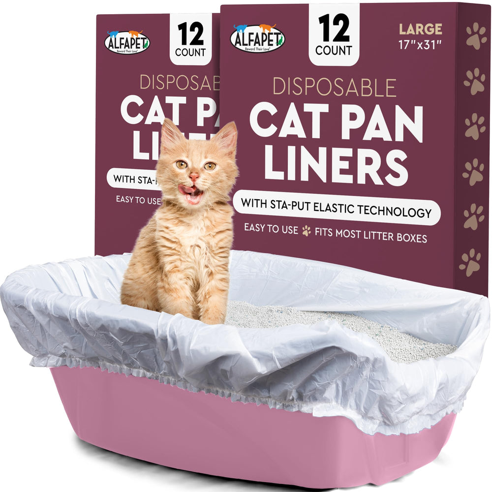 Liner Alfapet pour bac à litière avec elastique Sta-Put, ajustement sûr.