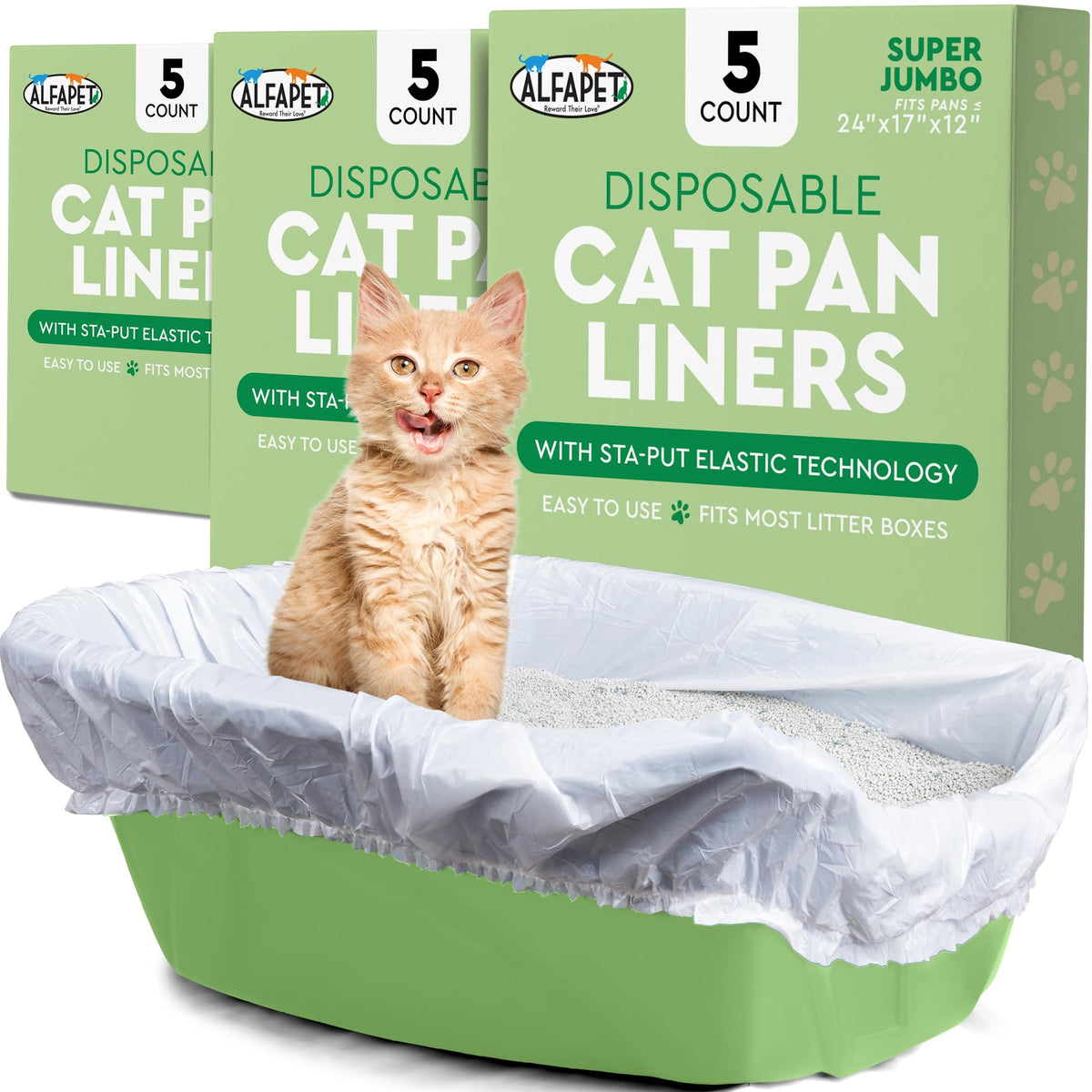 Liner Alfapet emballage pratique pour remplacement rapide.