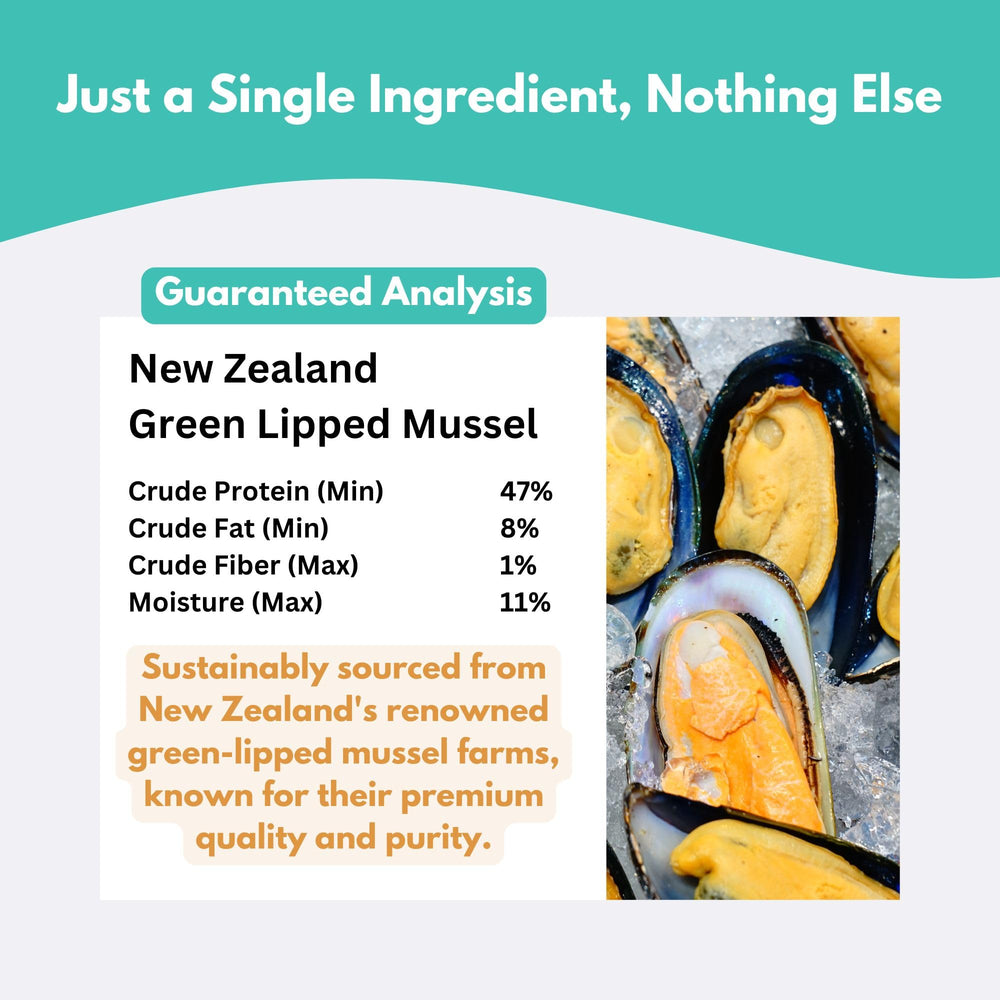 ALFIE'S TREATOS: idéal comme complément alimentaire simple et naturel, 100% moules NZ.