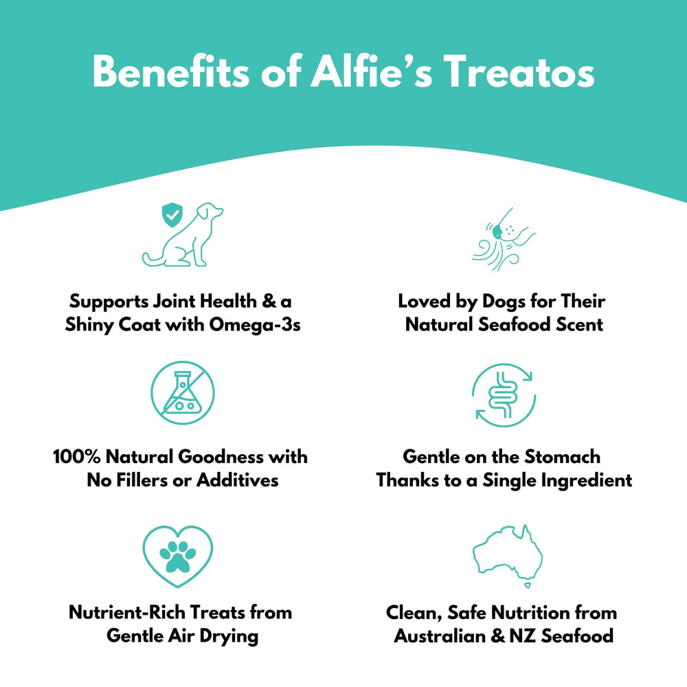 ALFIE'S TREATOS sachet refermable facilitant le rangement et la fraîcheur