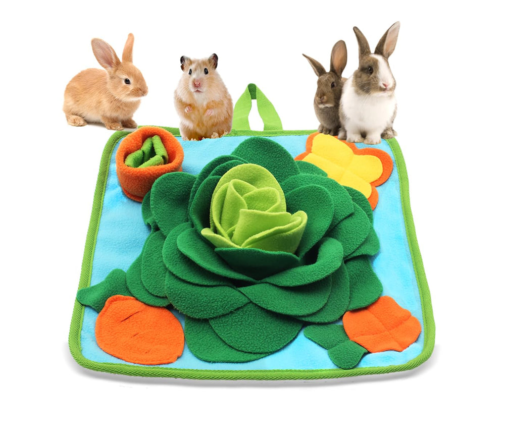 Alibuy Mat Forage Lapin d'exploration vert stimule l'exploration et prolonge les friandises.