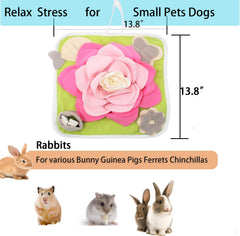 Alibuy tapis-reniflage-lapin-rose, surface en polaire douce pour une exploration confortable.