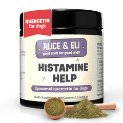 Alice & Eli Quercétine liposomale – bouteille montrée, absorption améliorée pour chien.