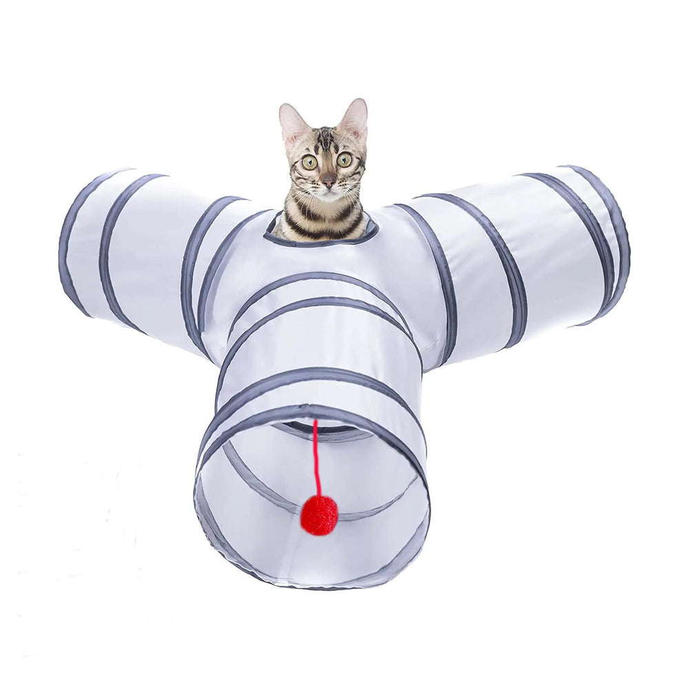 Tunnel Alicedreamsky pour chat ouvert, idéal pour l'exercice et le jeu.