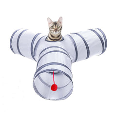 Tunnel Alicedreamsky pour chat ouvert, idéal pour l'exercice et le jeu.