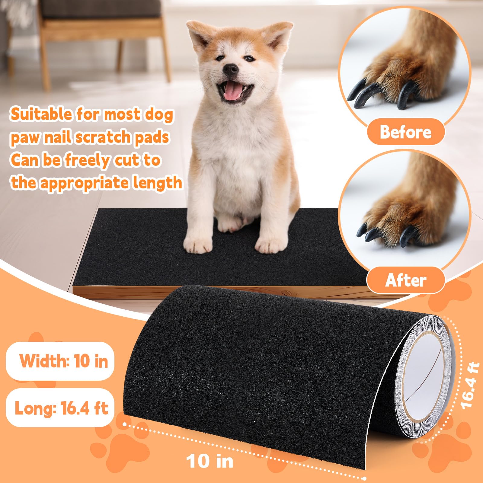 Aliceset pad griffage chien 80-grit pour un griffage confortable.