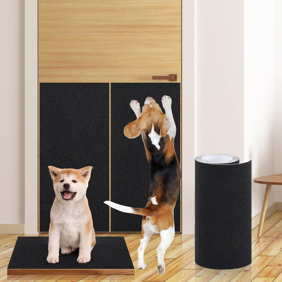 Aliceset papier émeri auto-adhésif pour griffage chien sur surface lisse, durable.