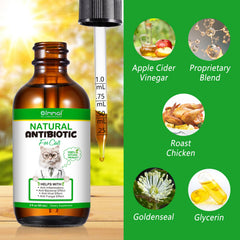ALIVO gouttes antibiotiques pour chats, saveur poulet, administration facile.
