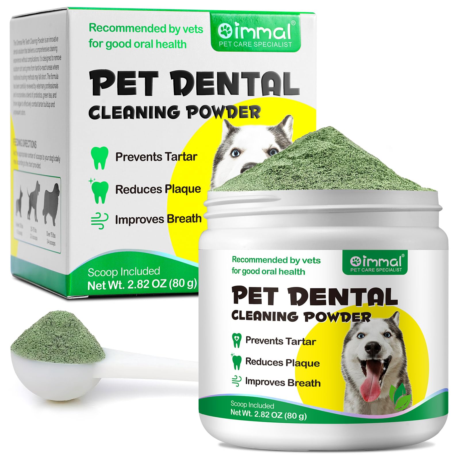ALIVO Poudre Dentaire Chiens – flacon, pour une haleine plus fraîche et dents propres.
