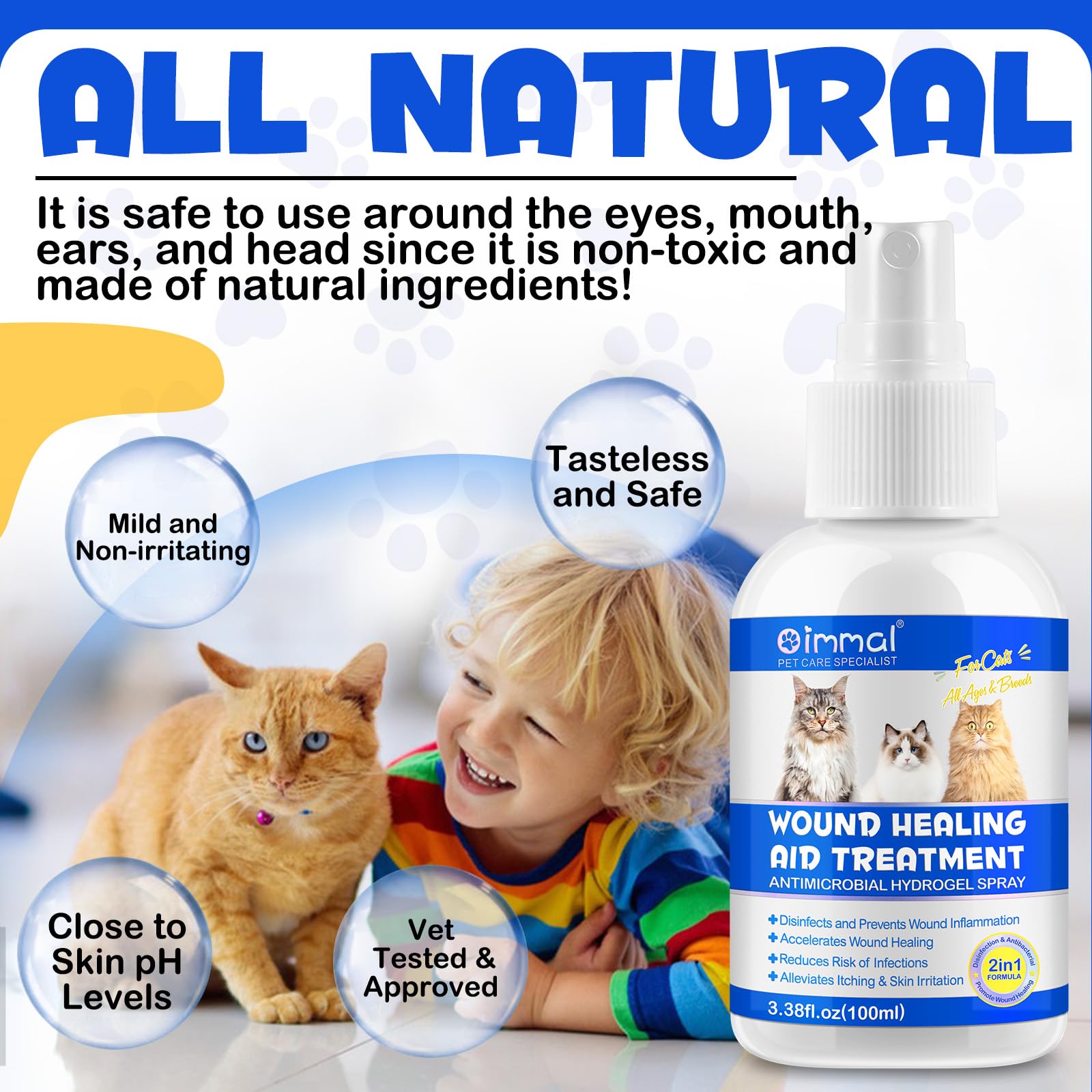 ALIVO spray nettoyage plaie chat, aide a nettoyer et prevenir les infections