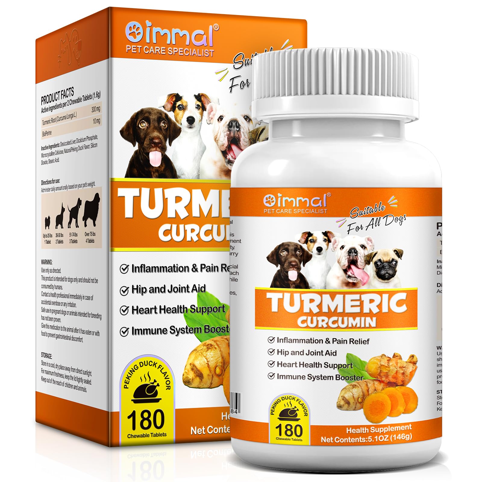 ALIVO Curcuma pour chiens — flacon pratique pour joints potentiels