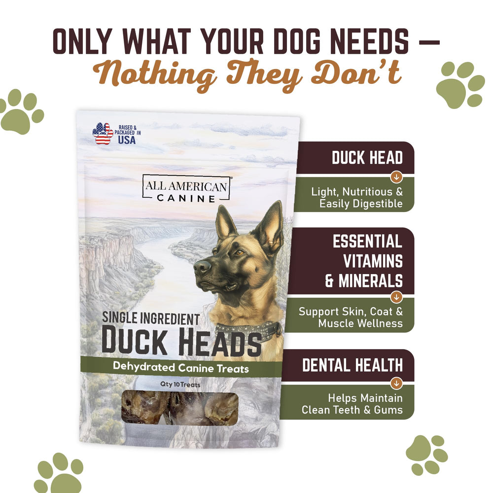 All American Canine – Arôme naturel et texture appétissante des têtes de canard.