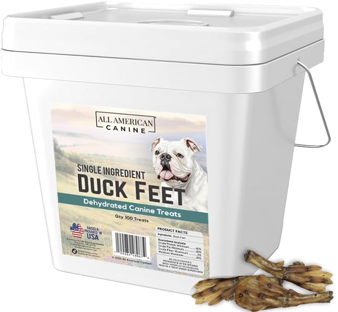 All American Canine pieds de canard naturels, texture croustillante pour la mastication quotidienne