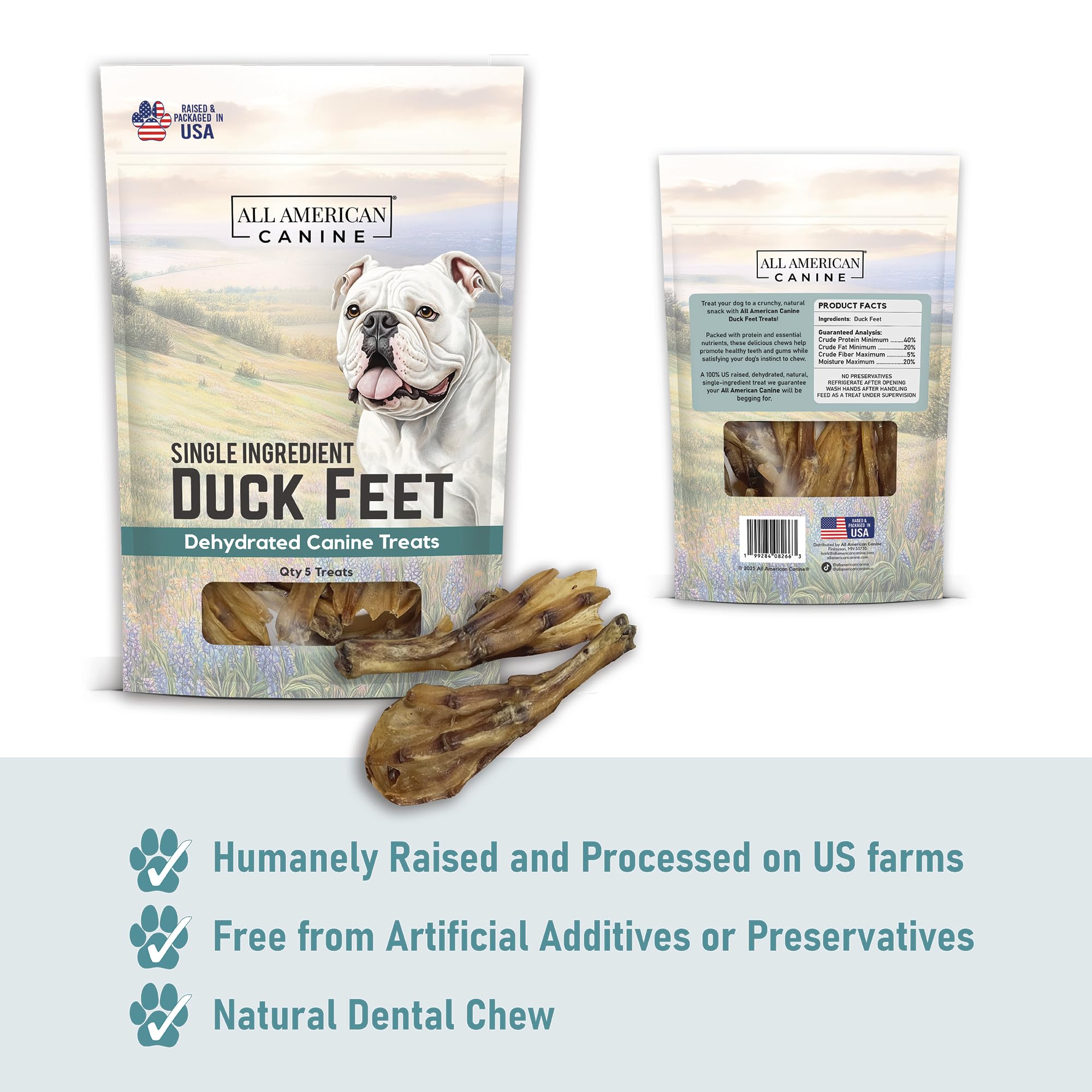 All American Canine Quack Pack: têtes de canard pour textures variées et plaisir.