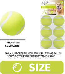 ALL FOR PAWS balle-tennis jaune 2,5 pouces rebondissante avec lanceur pour jeux actifs