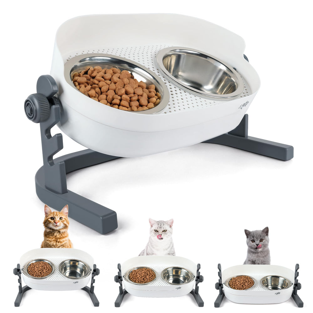 ALL FOR PAWS bol elevé chat en inox 350 ml pour repas confortable.