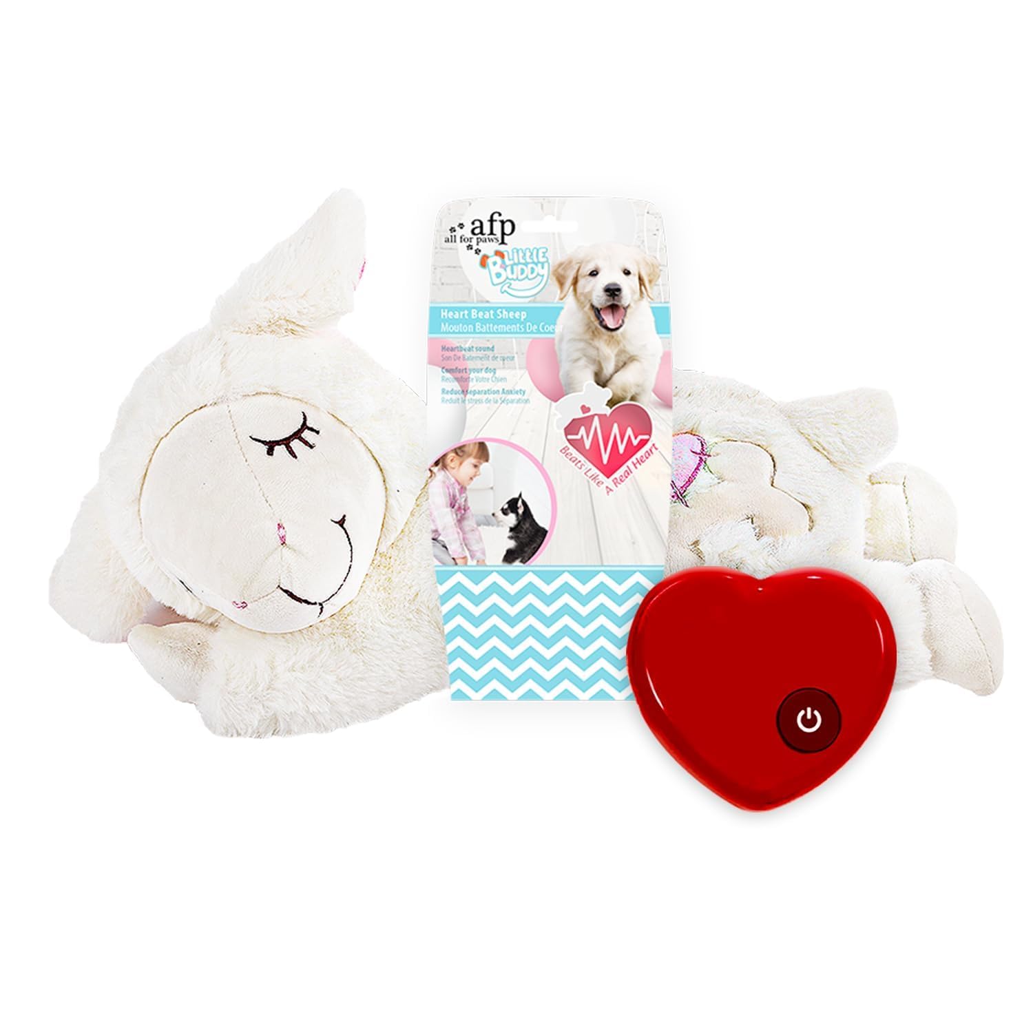 ALL FOR PAWS doudou cœur chiot, apaisement lors des siestes.