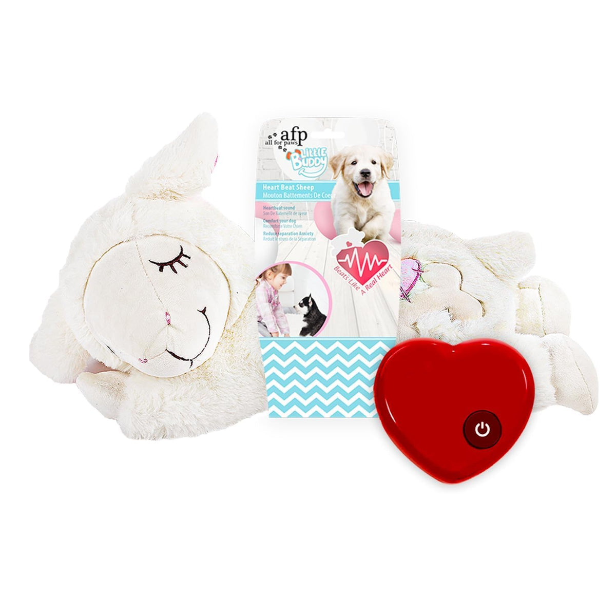 ALL FOR PAWS doudou cœur chiot, apaisement lors des siestes.