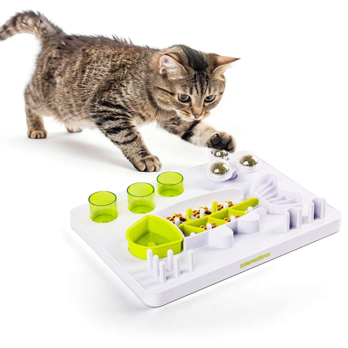 ALL FOR PAWS puzzle-chat: balles herbe-a-chat pour stimulation mentale et jeu actif.