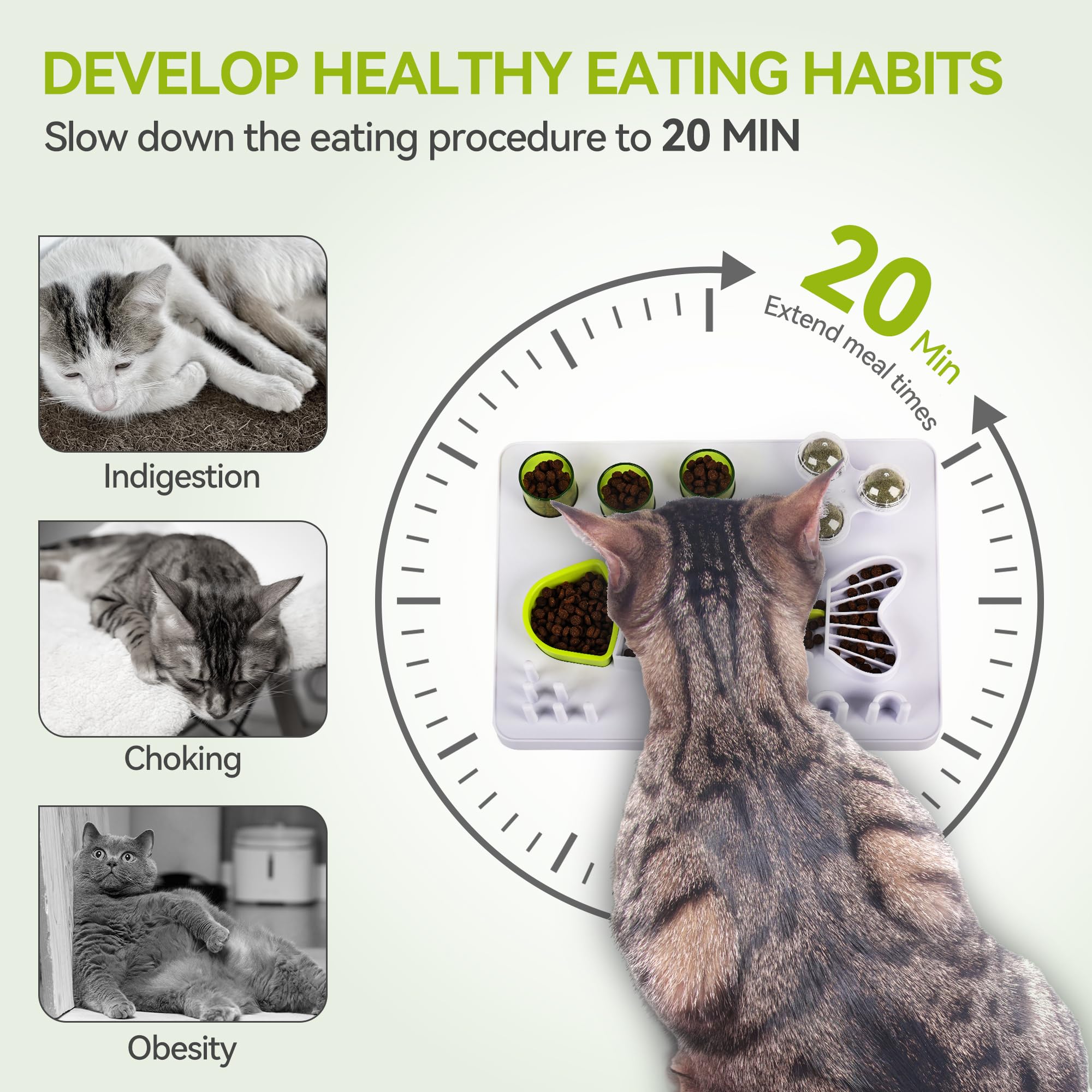 ALL FOR PAWS puzzle-chat: dispositif ralentisseur de repas pour une alimentation consciente.