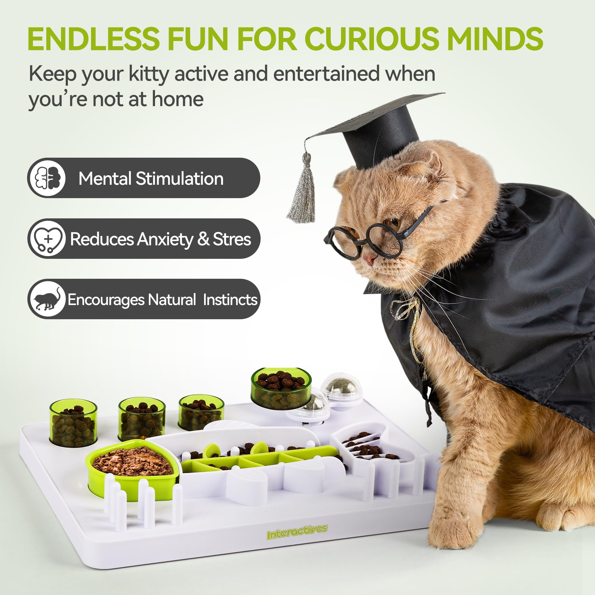 ALL FOR PAWS puzzle-chat: trois balles herbe-a-chat pour accroître l’engagement.