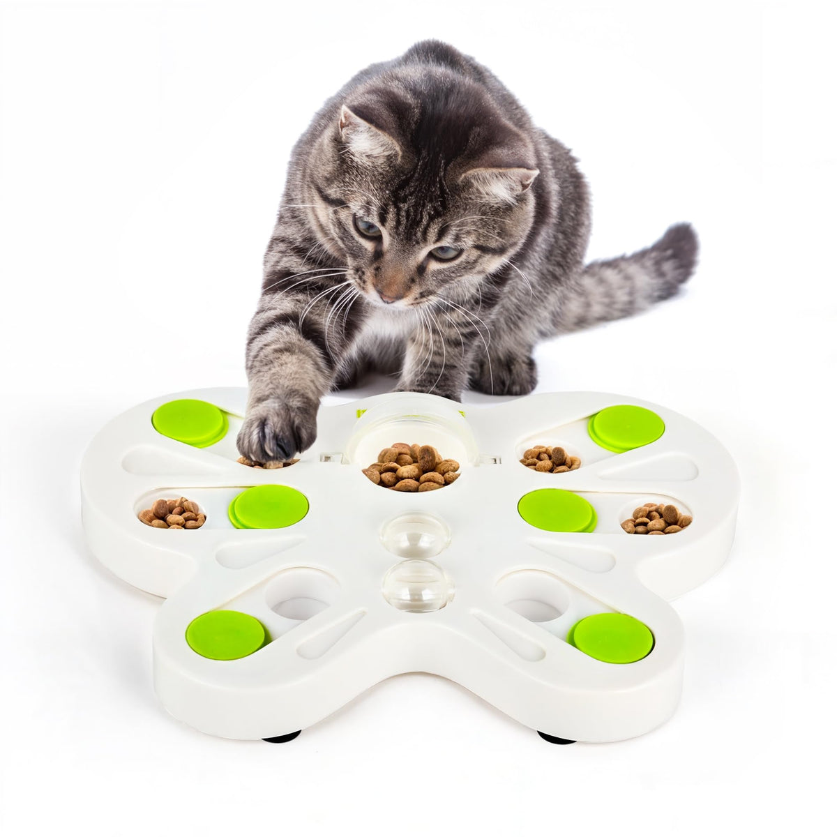 Puzzle alimentaire interactif ALL FOR PAWS, forme papillon, stimule l’exploration des chats