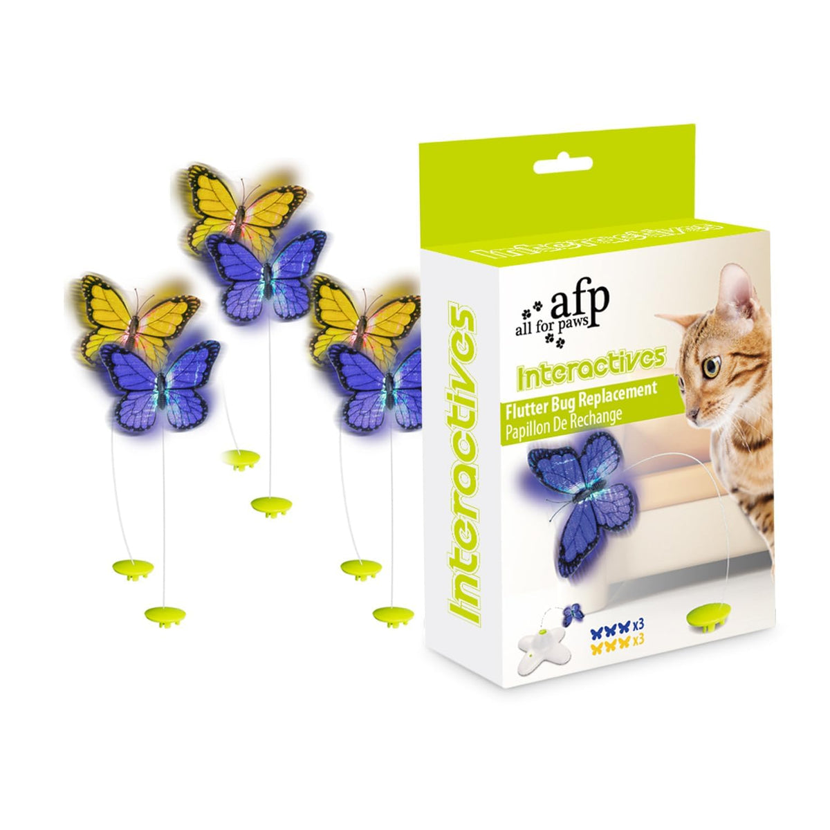 ALL FOR PAWS recharges papillon toupie – stimule l instinct de proie pendant le jeu