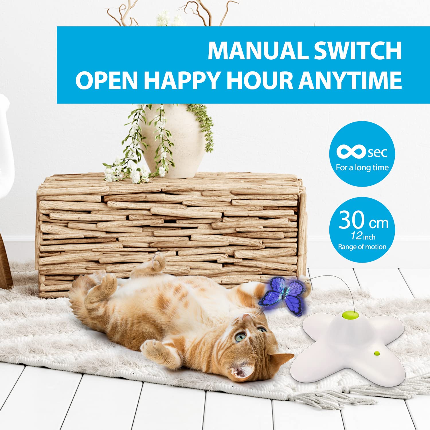ALL FOR PAWS recharges-papillon-x2 assure des sessions de jeu prolongées.