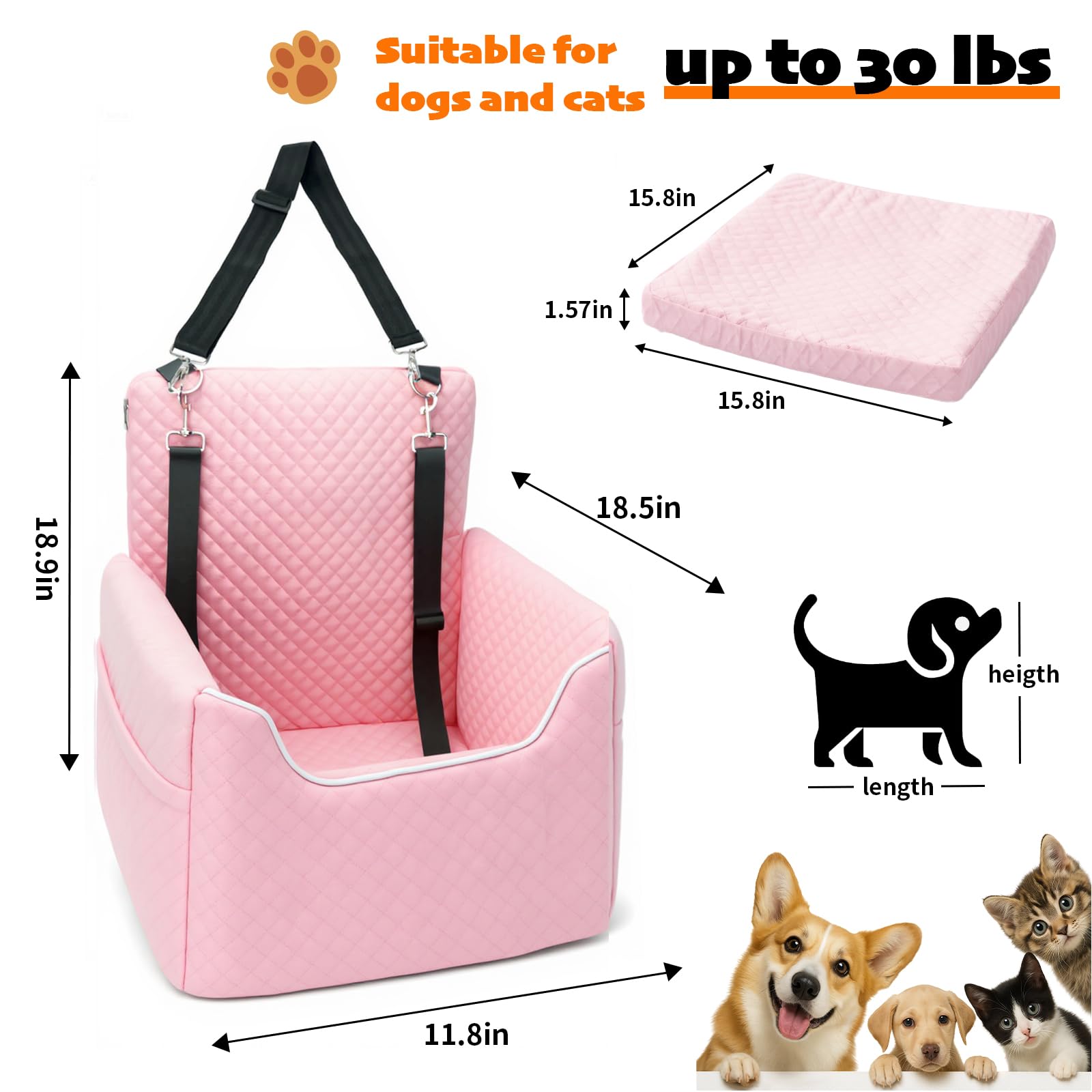 ALL GOOD PET SUPPLIES – dimensions adaptées pour petits et moyens chiens jusqu’à 16 kg.