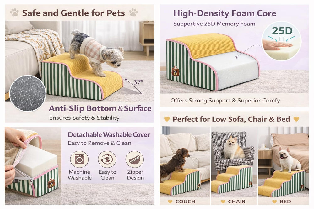 Escalier ALL GOOD PET SUPPLIES pour chien sur canapé pratique et sûr.