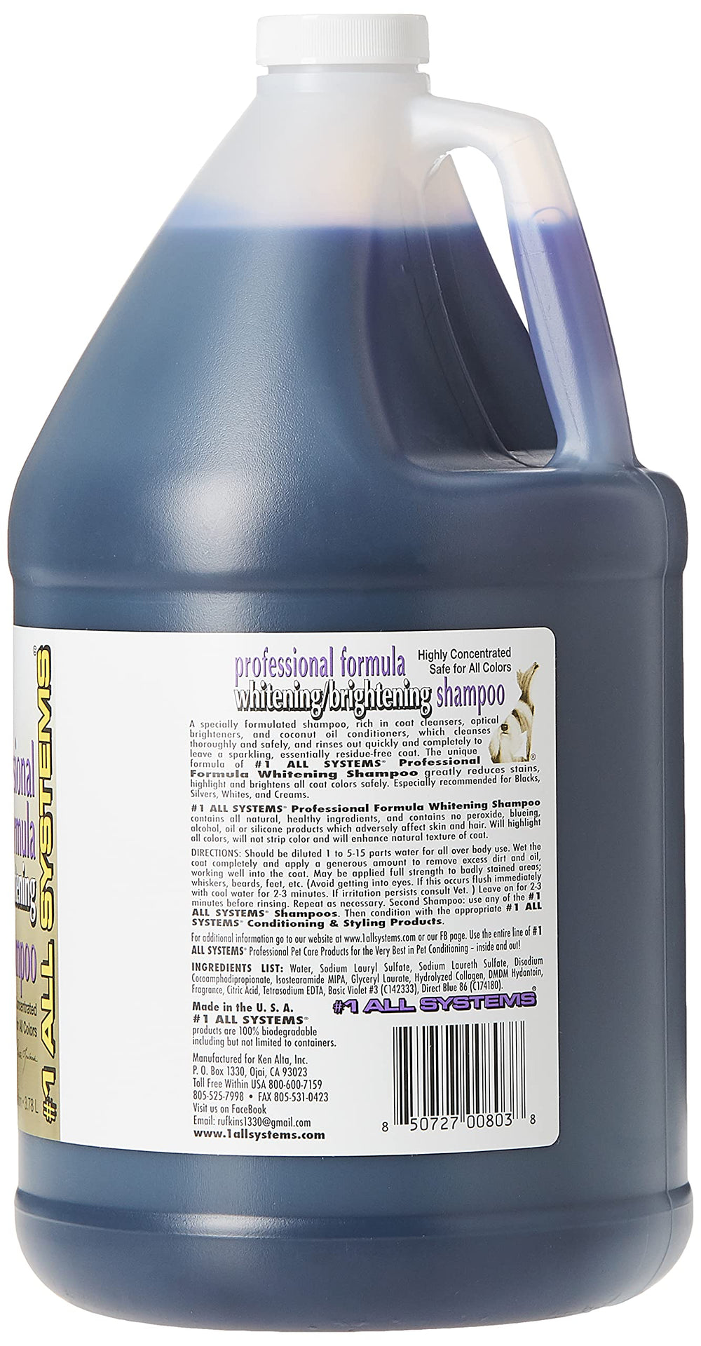 All Systems Pro Shampoo – pelage clair, texture crème et nettoyage en douceur.