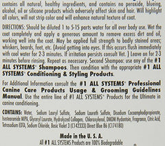 All Systems Pro Shampoo – texture crémeuse, idéal pour chiens et chats.