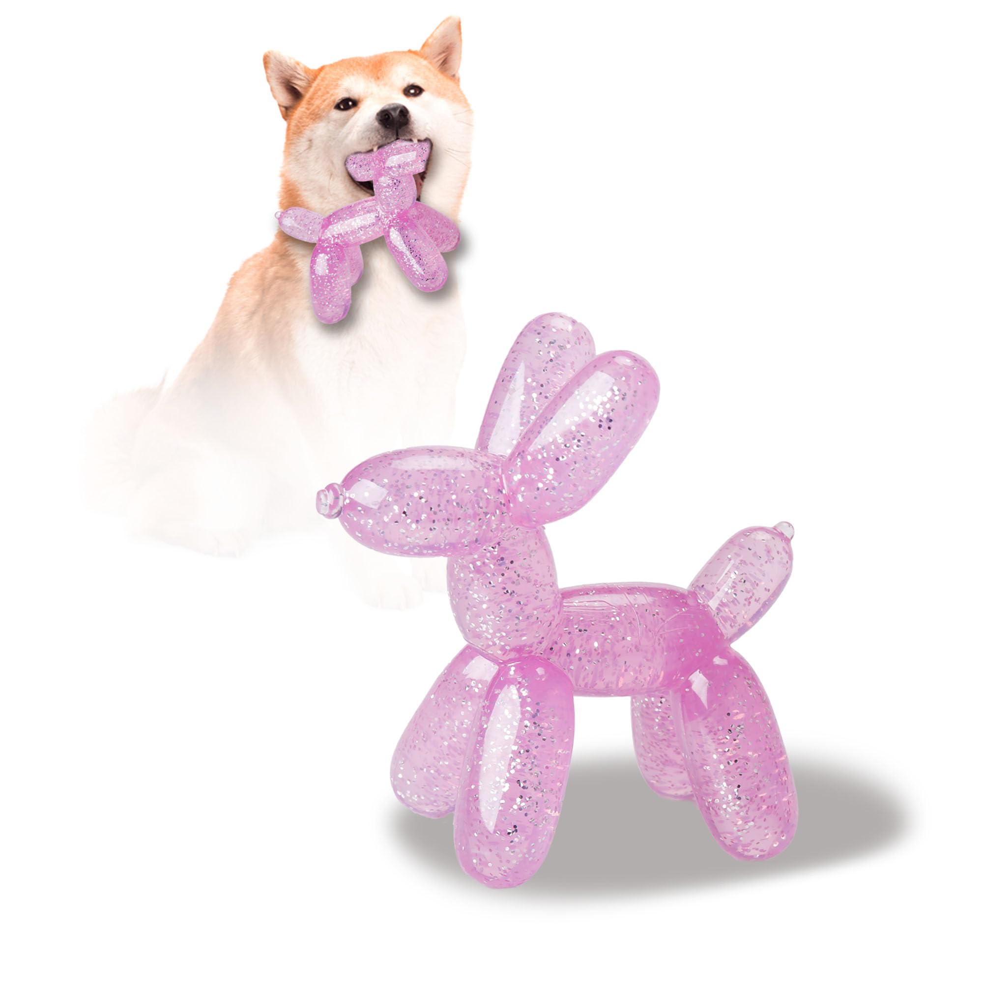 Allcoke ballon chien rose 6-14 pouces, outil ludique pour mâcher et jouer.