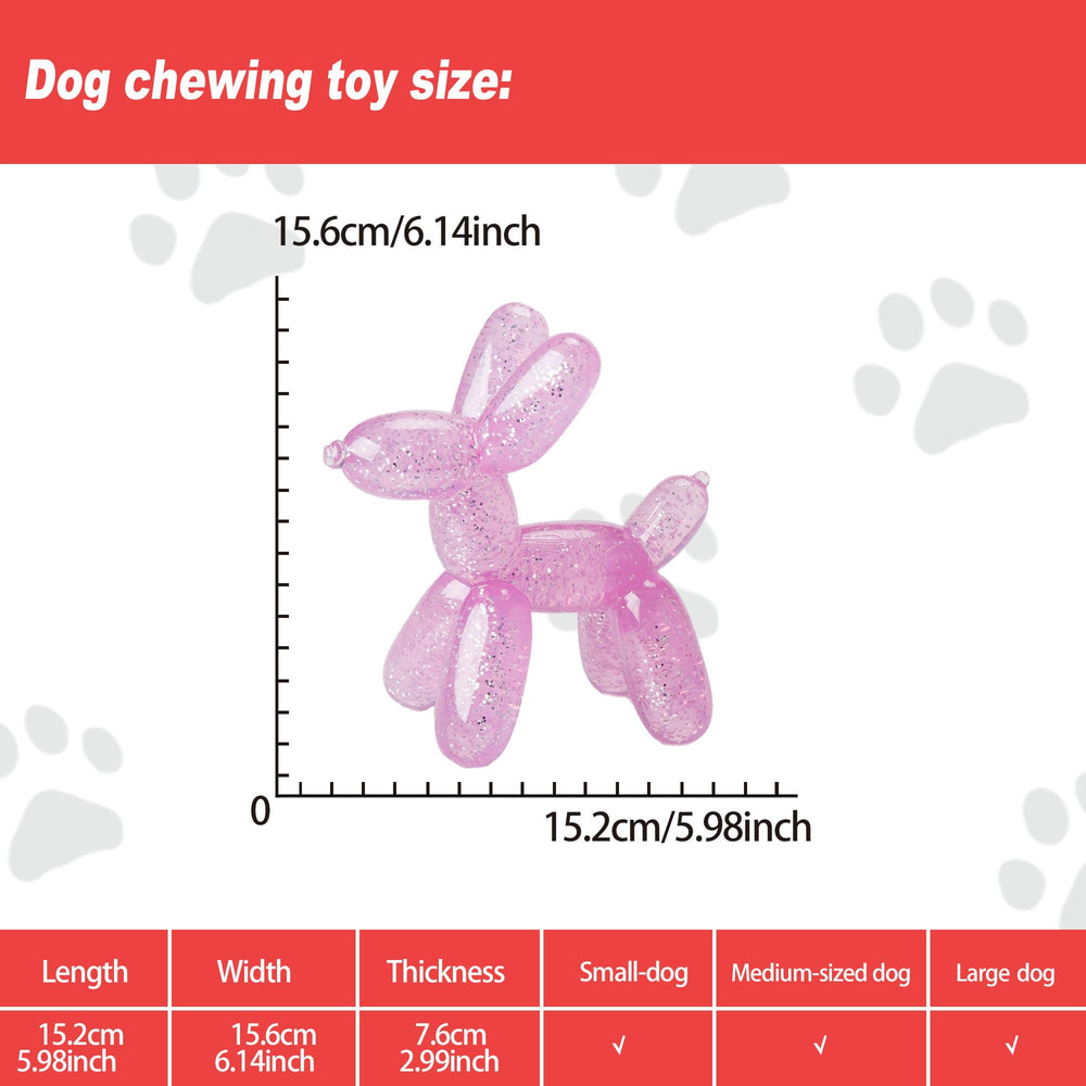 Allcoke jouet dur chien ballon rose, texture bénéfique pour dents et gencives.