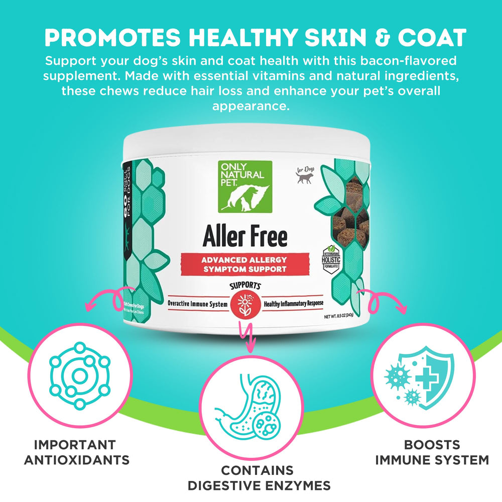 Étiquette AllerFree affichant quercétine et probiotiques pour le bien-être