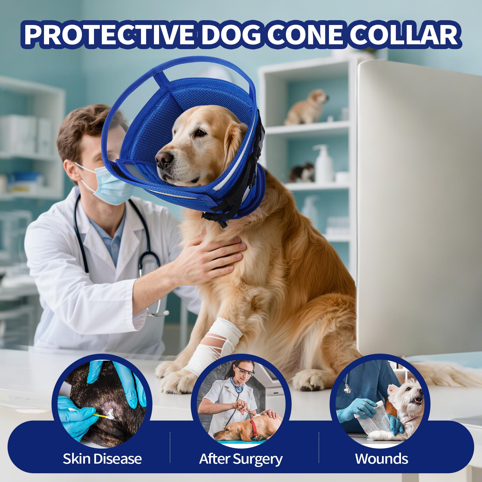 Allroaring cone-chien bleu xl matière légère et respirante pour le confort.