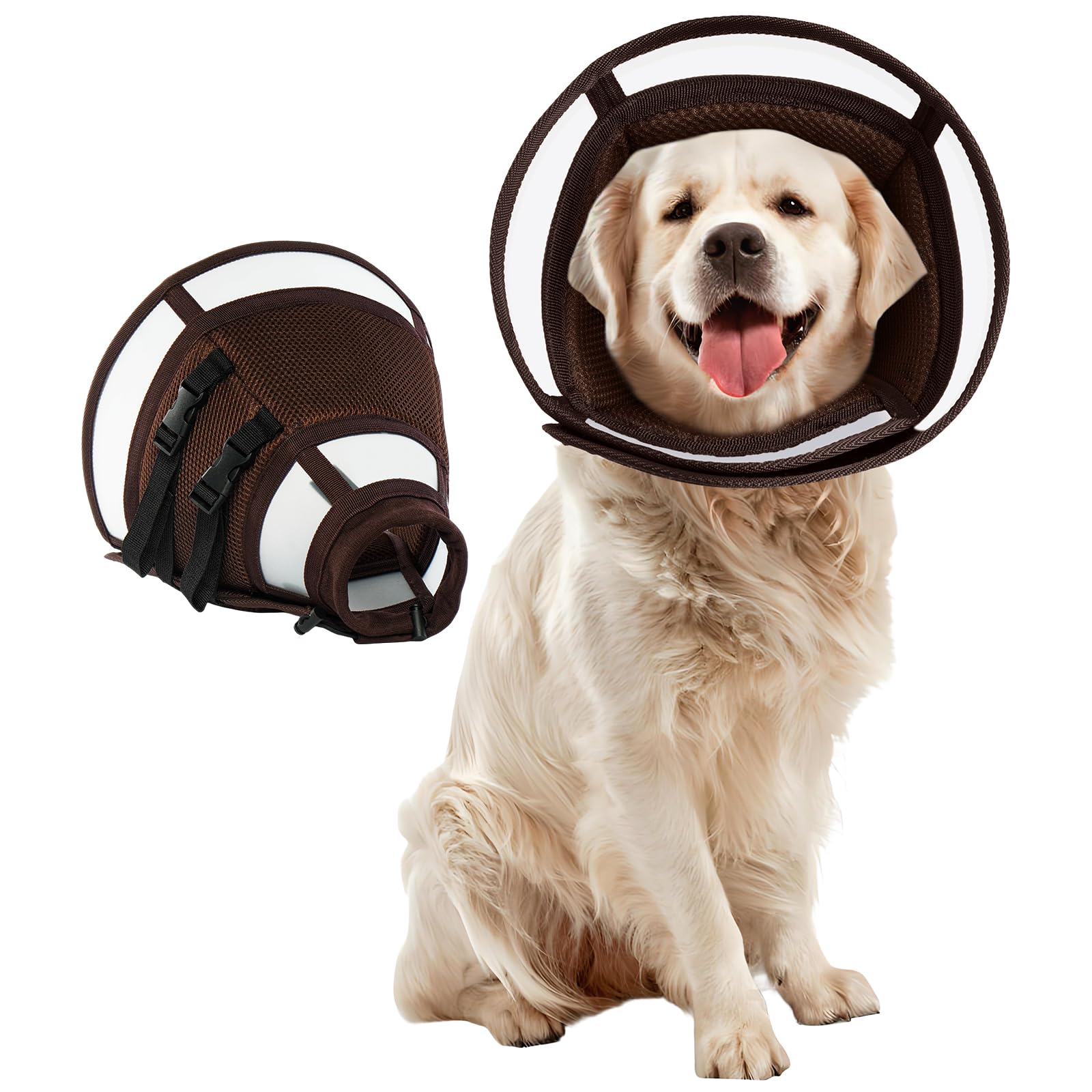 Allroaring cone pour chien, vue avant, met en évidence le confort et la respirabilité.