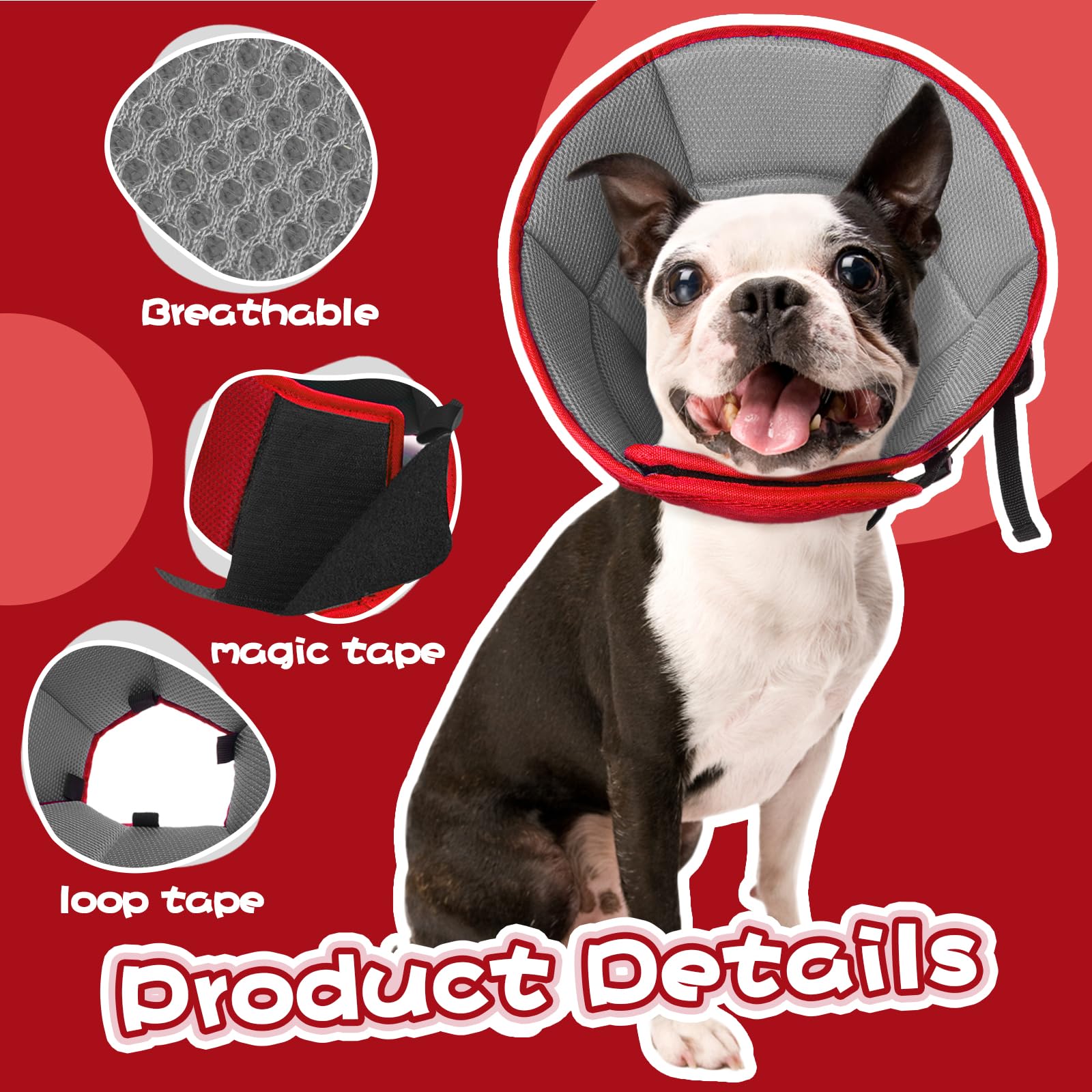Allroaring cone chien respirant mesh assure une bonne circulation de l'air.