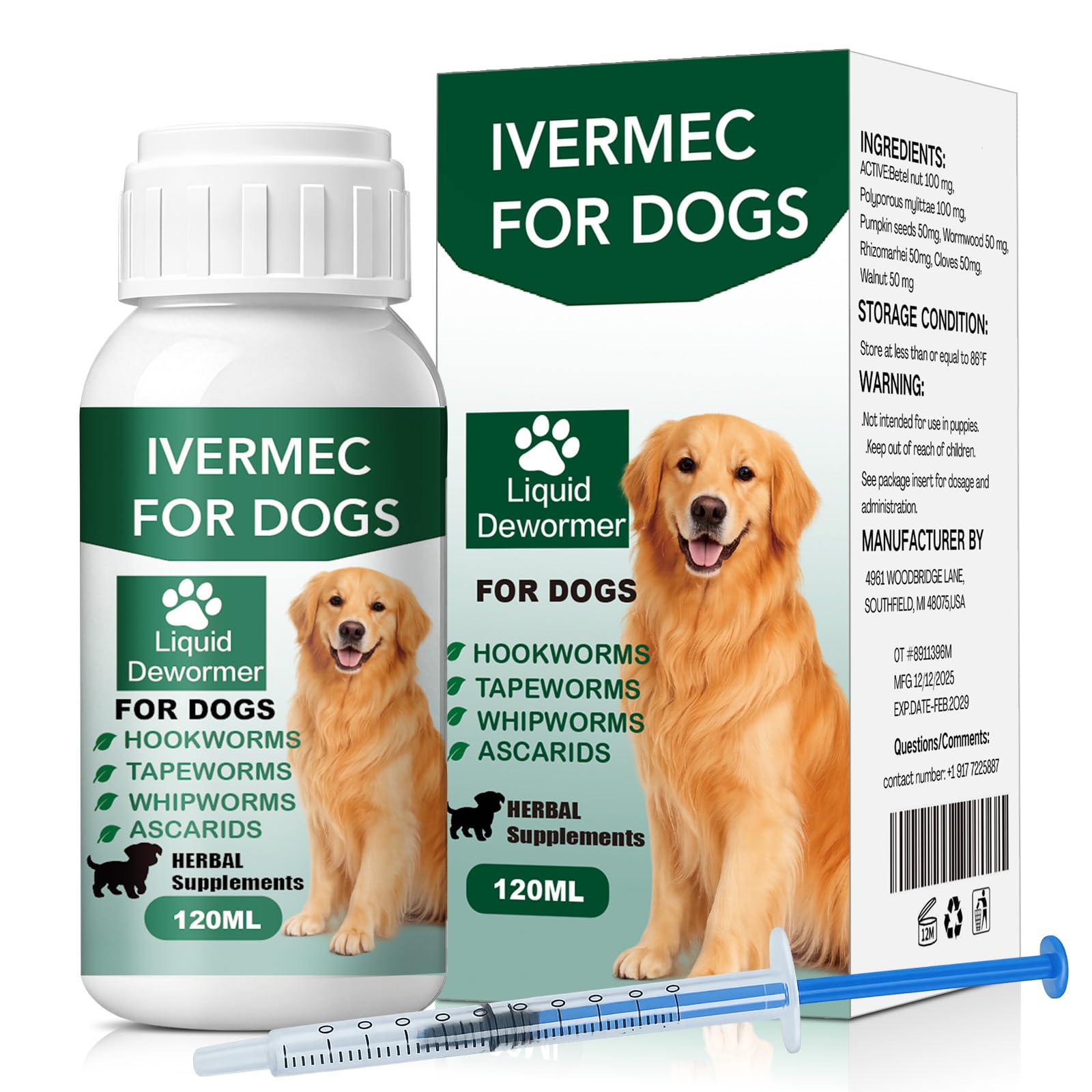 Alltripal Lvermect Liquide dans la bouteille, usage facile pour le soutien digestif canin