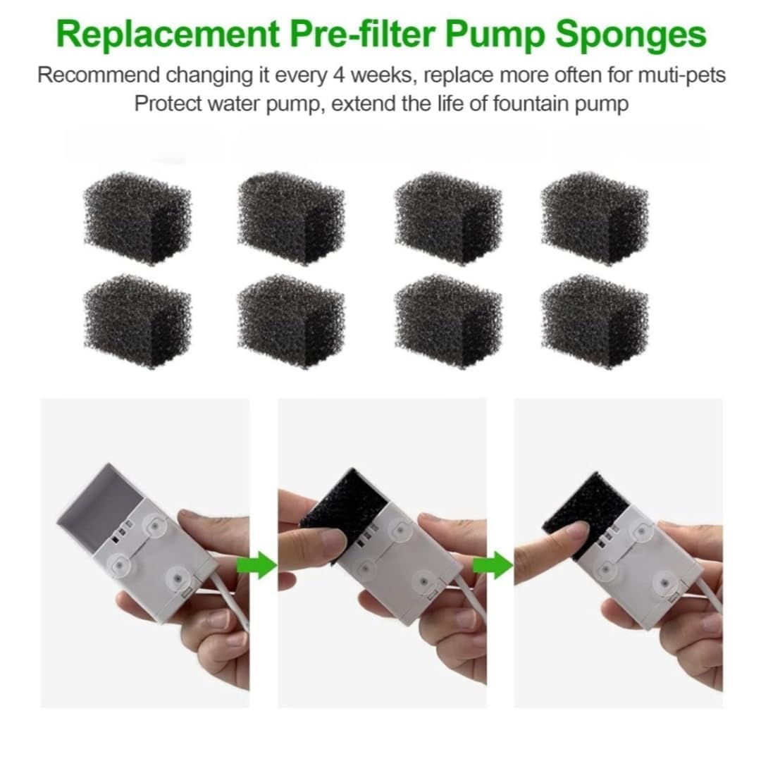 Allxin pack filtres fontaine chat 8 pièces, remplacement pratique et économique.