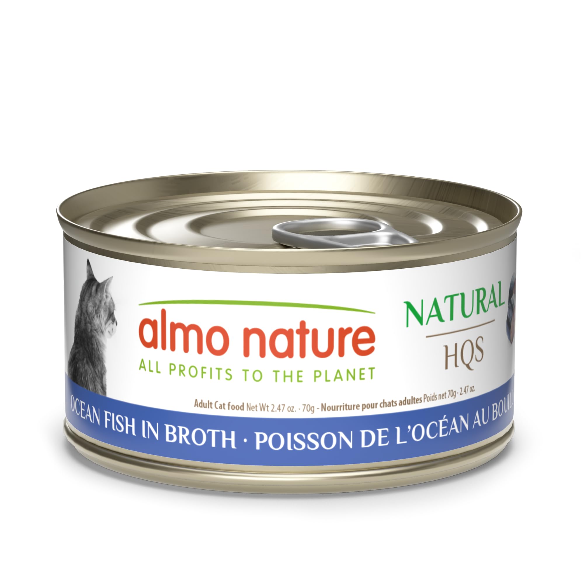 Almo Nature HQS chat poisson océan en bouillon 70 g, hydratation naturelle.