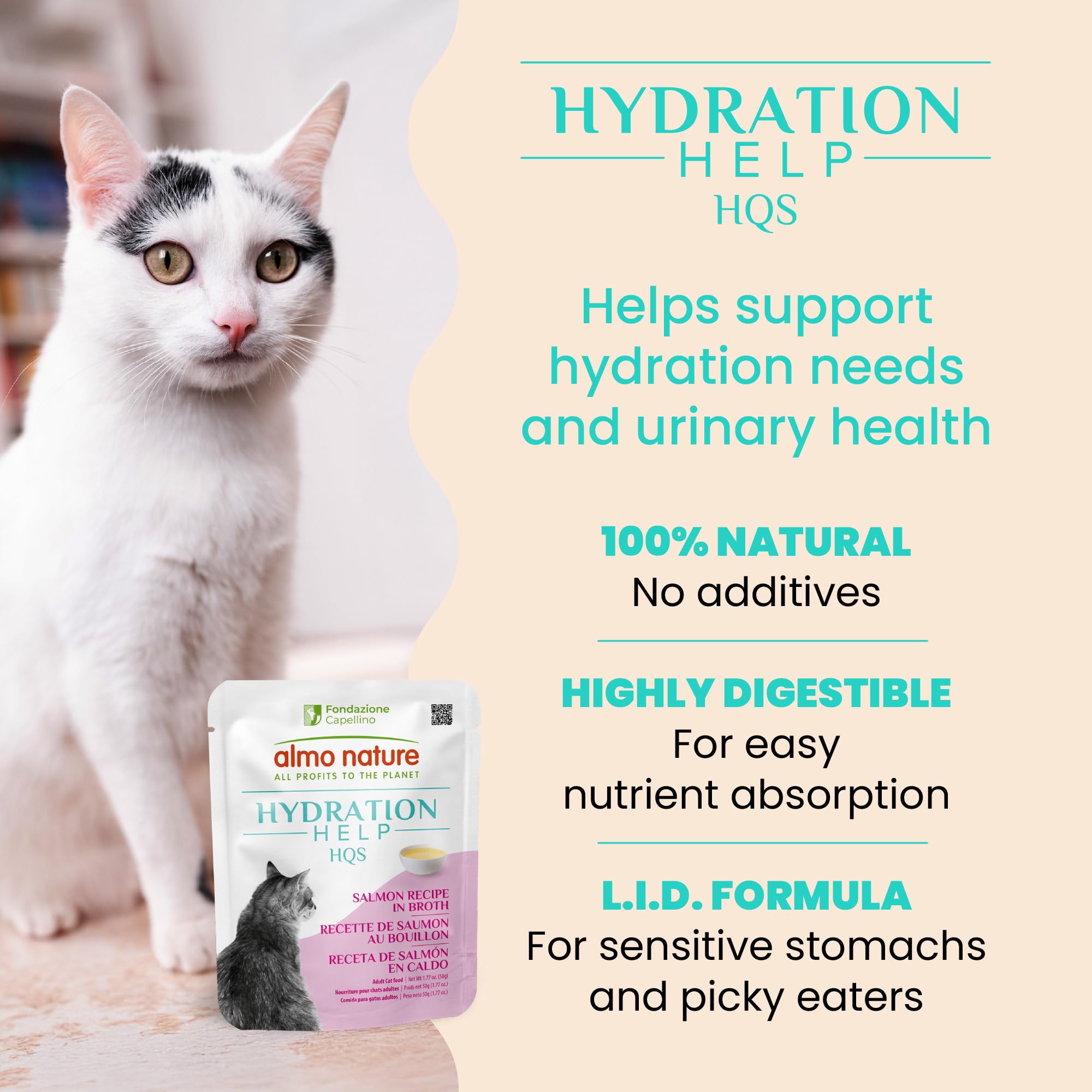 Almo Nature HQS Hydration Help – flocons de saumon légers et digestes